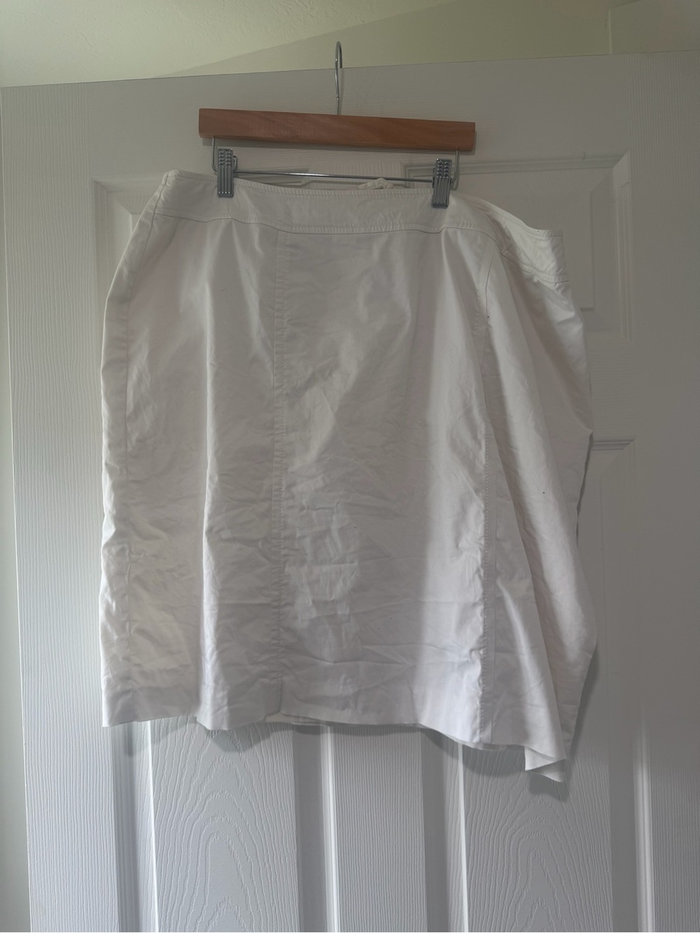 Classic White Women's Skirt - cotton pencil skirt